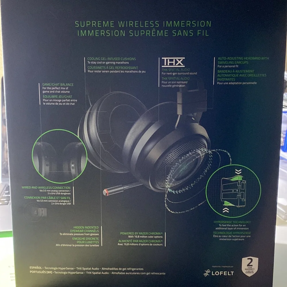 Razer Nari Ultimate Wireless 7.1 Surround Sound Gaming Headset